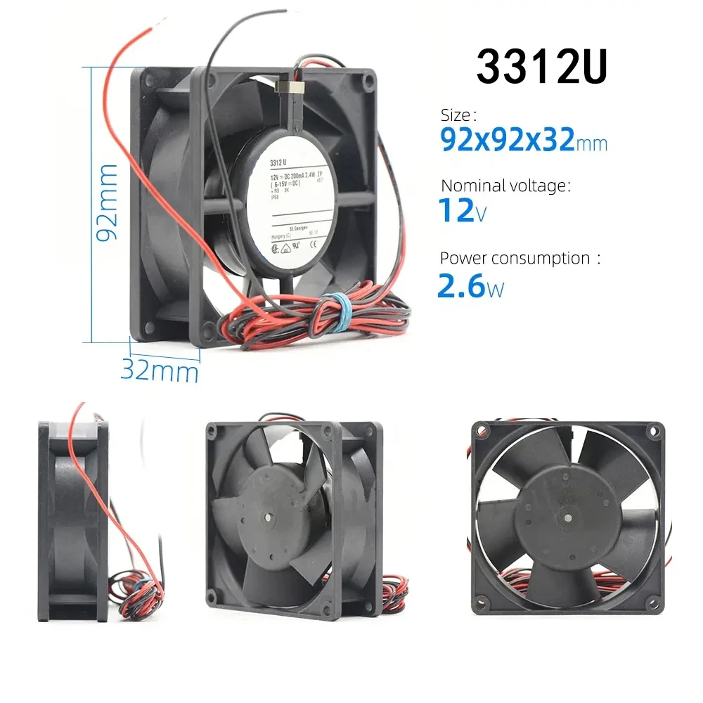 Low-Energy Axial 3312U 92*92*32mm 2.4W DC12V 235mA Durable Waterproof Cooling Fan
Low-Energy Axial 3312U 92*92*32mm 2.4W DC12V 235mA Durable Waterproof Cooling Fan