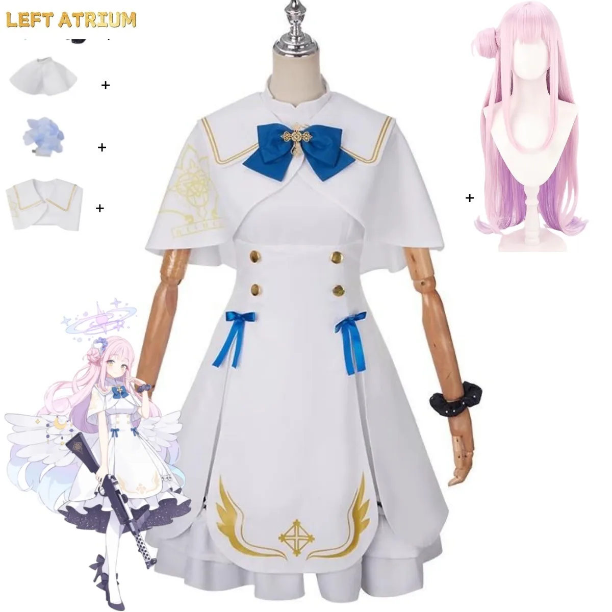 Game Blue Archive Misono Mika Cosplay Costume White Wedding Dress Feather Wings Princess Skirt Wig Woman Cute Christmas Suit
Game Blue Archive Misono Mika Cosplay Costume White Wedding Dress Feather Wings Princess Skirt Wig Woman Cute Christmas Suit