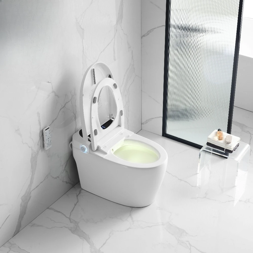 Modern Luxury Bathroom Wc Sanitary Ware Intelligent Automatic Flush Electric One Piece Ceramic Tankless Bidet Smart Toilet
Modern Luxury Bathroom Wc Sanitary Ware Intelligent Automatic Flush Electric One Piece Ceramic Tankless Bidet Smart Toilet