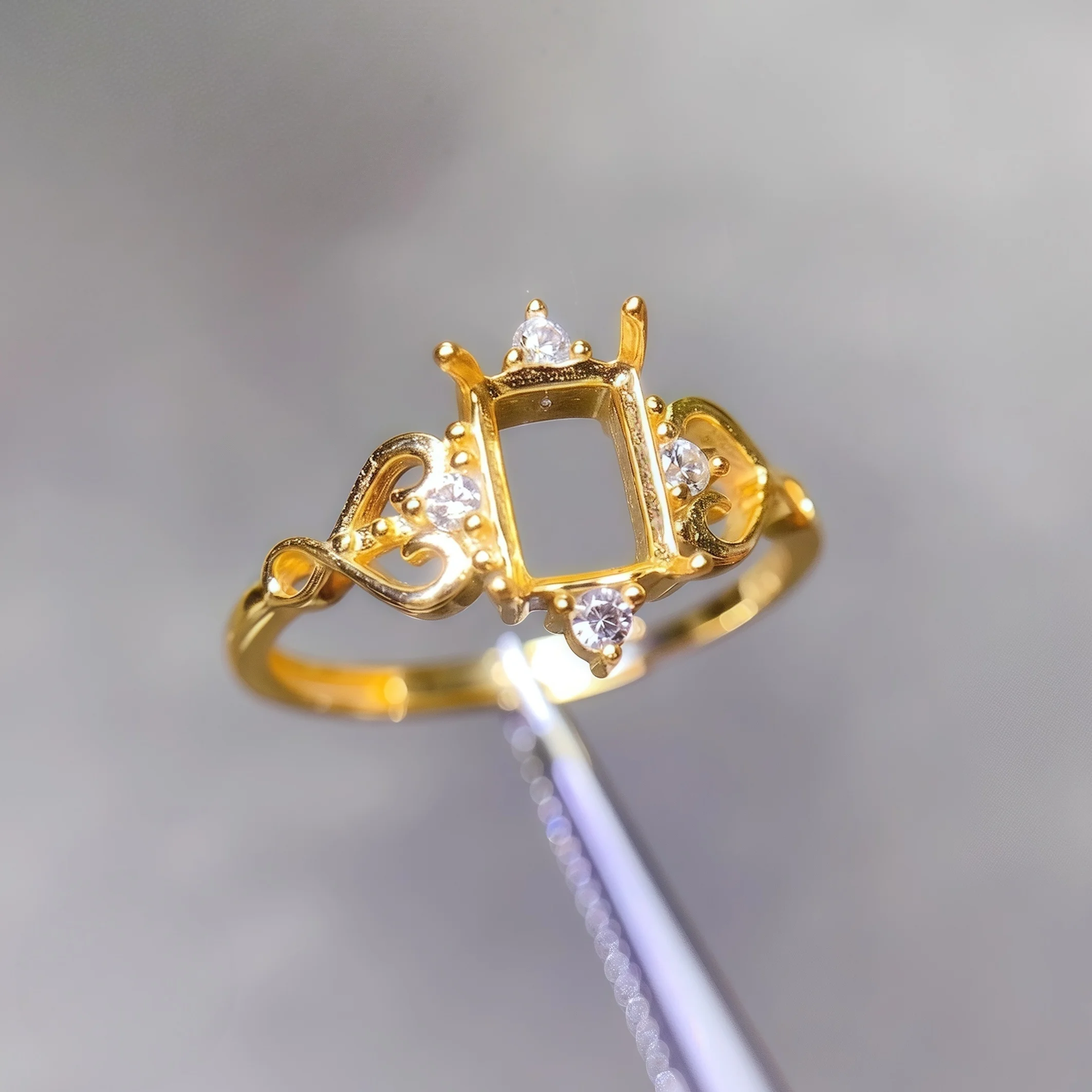 L S925 Sterling Silver DIY Empty Holder Ring Settings 5*7mmSquare Stone Fine Luxury Hollow Out Design Weddings Jewelry for Woman
L S925 Sterling Silver DIY Empty Holder Ring Settings 5*7mmSquare Stone Fine Luxury Hollow Out Design Weddings Jewelry for Woman