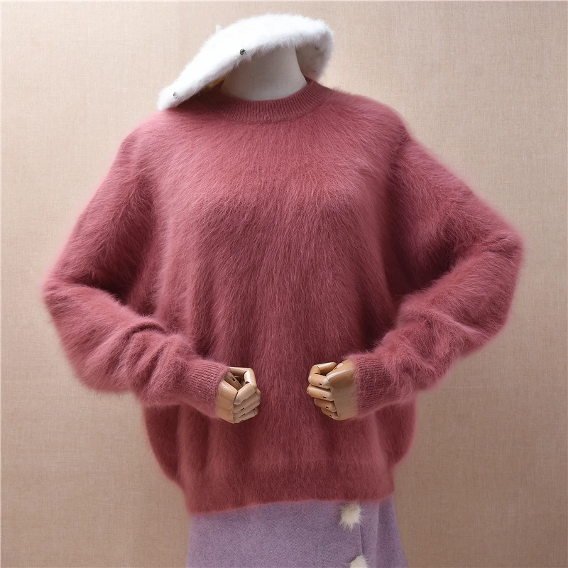 Ladies Women Autumn Winter Clothing Hairy Mink Cashmere Knitted O-Neck Long Sleeves Loose Pullover Angora Fur Sweater Jumper Top
Ladies Women Autumn Winter Clothing Hairy Mink Cashmere Knitted O-Neck Long Sleeves Loose Pullover Angora Fur Sweater Jumper Top