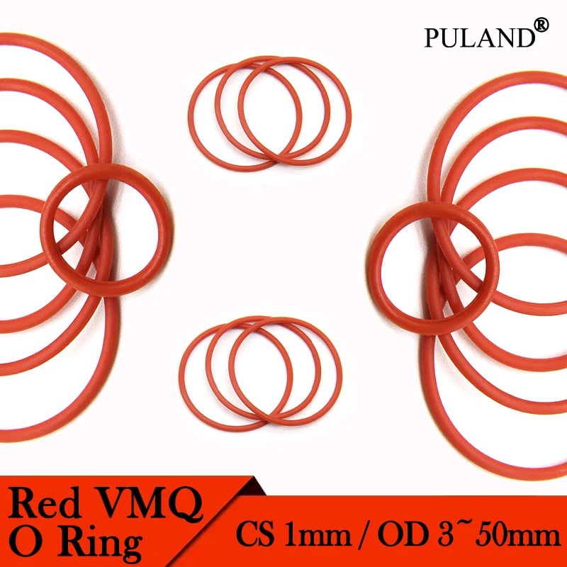 Red VMQ Silicone O Ring Gasket CS1mm OD 3/3.5/4/5~50mm Food Grade Good Sealing Waterproof Silicon Washer Rubber Ring 50/100 Pcs
Red VMQ Silicone O Ring Gasket CS1mm OD 3/3.5/4/5~50mm Food Grade Good Sealing Waterproof Silicon Washer Rubber Ring 50/100 Pcs