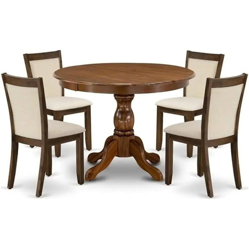 Антикварный обеденный набор из 5 предметов из орехового дерева: круглый стол и 4 стула, 42x42
Антикварный обеденный набор из 5 предметов из орехового дерева: круглый стол и 4 стула, 42x42