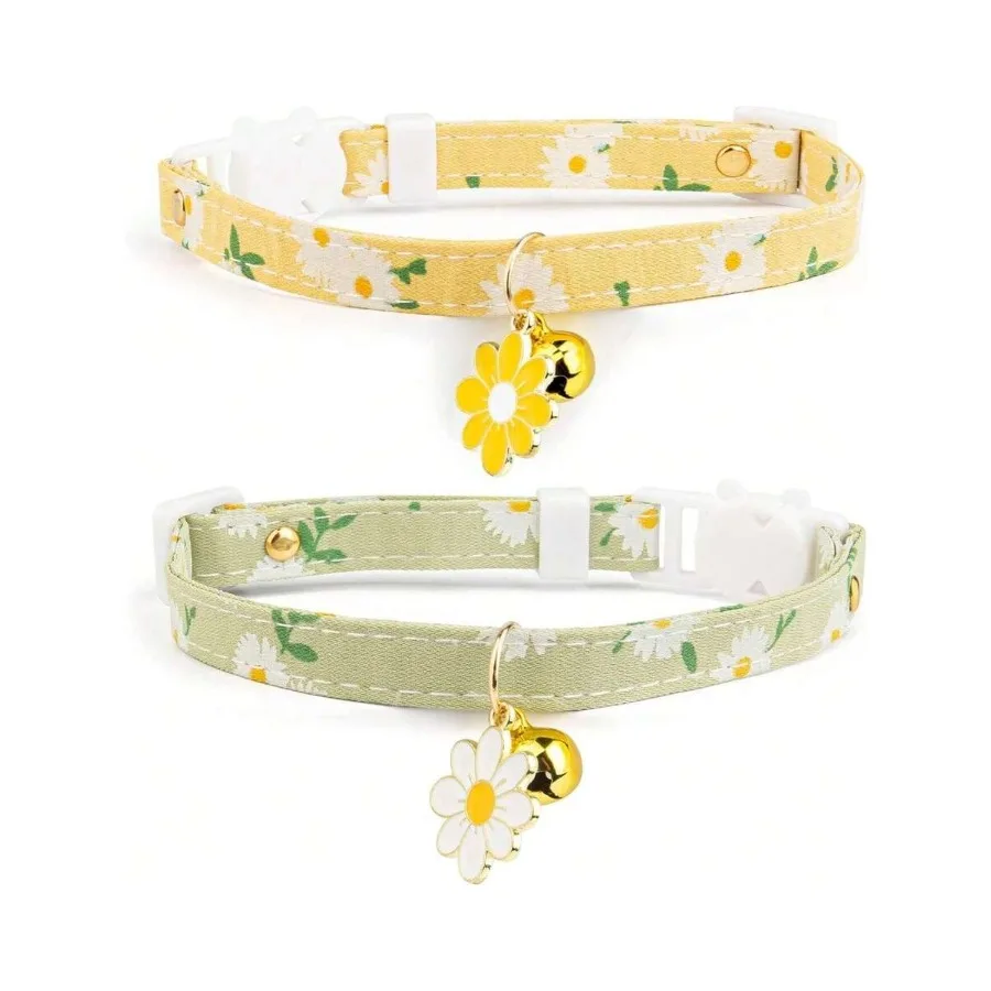 2 Pack Cotton Breakaway Cat Collar With Bell YellowandGreen Flowers Pendant Cute Kitten Cat Collar Suitable For Girls And Boys,
2 Pack Cotton Breakaway Cat Collar With Bell YellowandGreen Flowers Pendant Cute Kitten Cat Collar Suitable For Girls And Boys,
