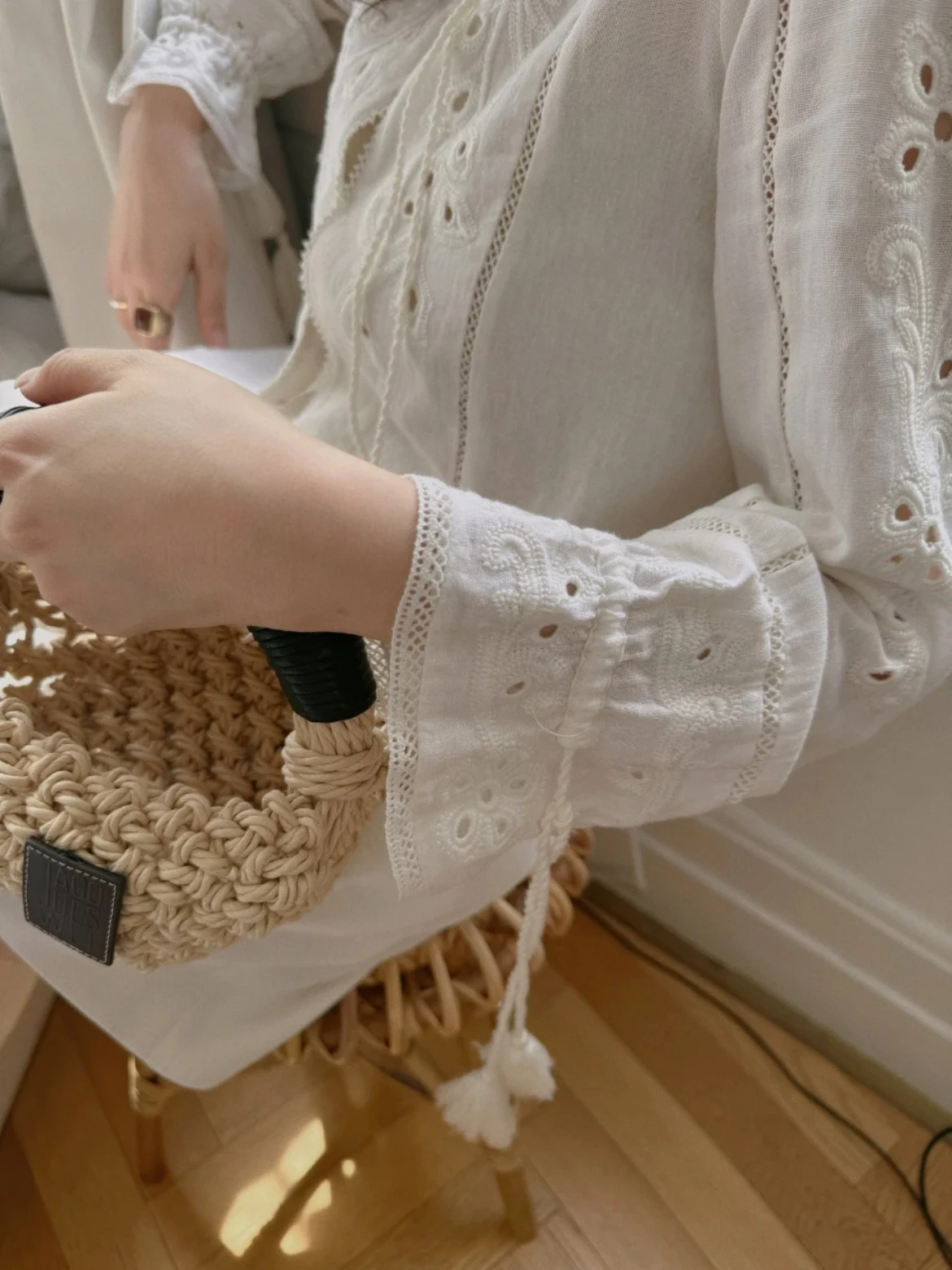 Romantic Hollow out Embroidery Tassel Long Sleeve Shirt Shorts Set Women's Fashion Summer Outfit round Neck Button Closure
Romantic Hollow out Embroidery Tassel Long Sleeve Shirt Shorts Set Women's Fashion Summer Outfit round Neck Button Closure