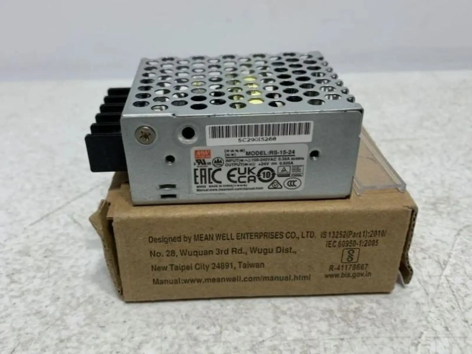 Switching power supply RS-15-24 15W | 24V | 85-264VAC/120-370VDC
Switching power supply RS-15-24 15W | 24V | 85-264VAC/120-370VDC