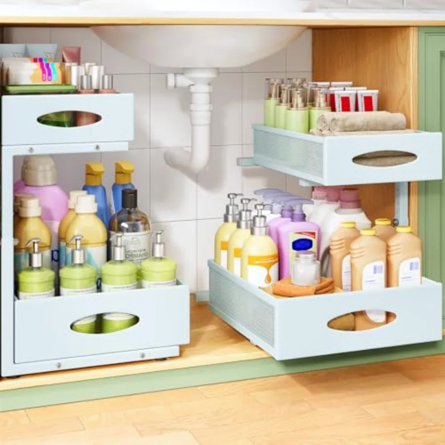 Under Sink Organizer, Pull Out Cabinet Organizer 2 Tier Metal Slide Out Storage Shelf Rack, L-Shaped Adjustable Height, Mesh Sl
Under Sink Organizer, Pull Out Cabinet Organizer 2 Tier Metal Slide Out Storage Shelf Rack, L-Shaped Adjustable Height, Mesh Sl