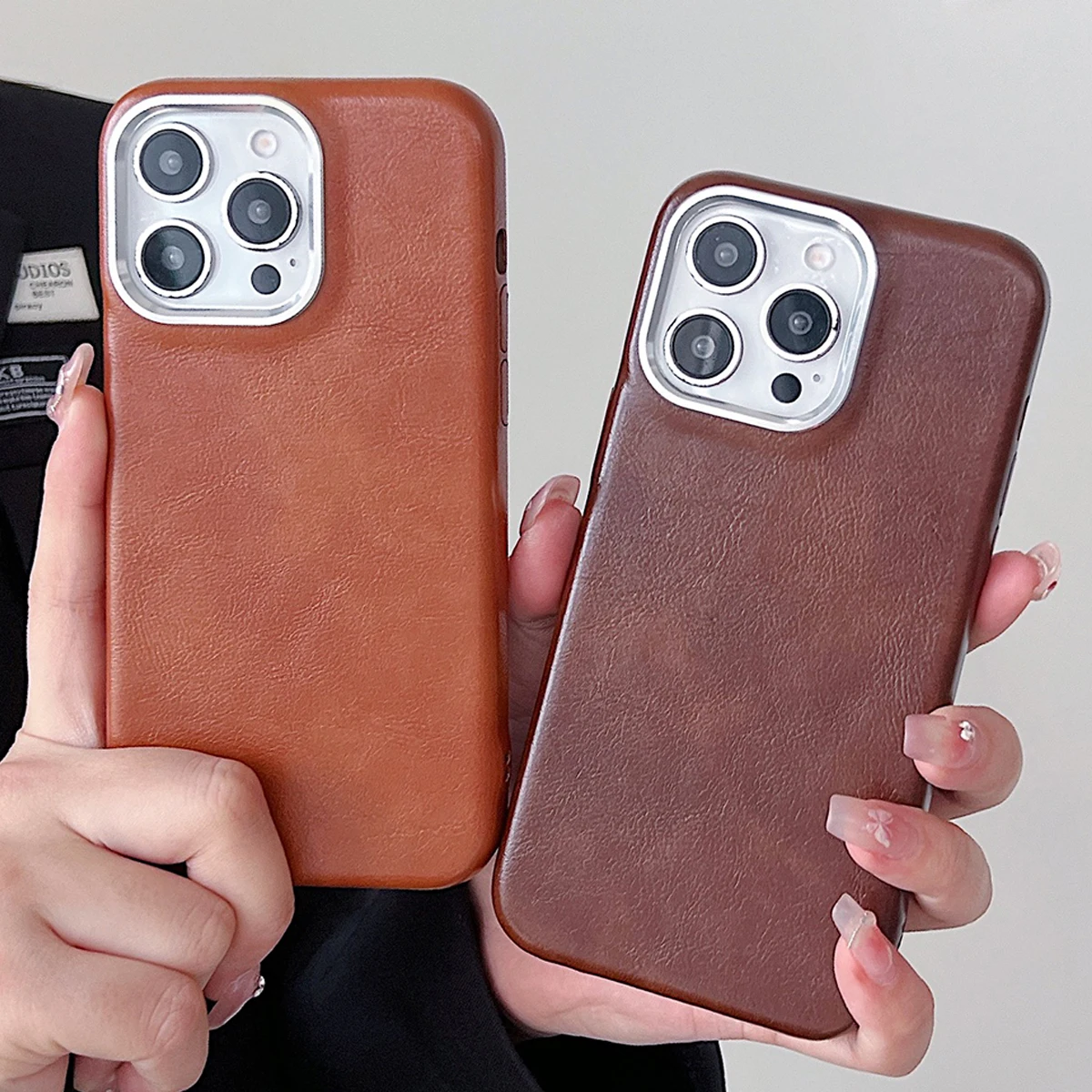 Solid Color Simple Oil Wax Leather Textured Phone Case For iPhone 16 15 14 Plus 13 12 Pro Max 11 Metal Lens Amera Protection Cov
Solid Color Simple Oil Wax Leather Textured Phone Case For iPhone 16 15 14 Plus 13 12 Pro Max 11 Metal Lens Amera Protection Cov
