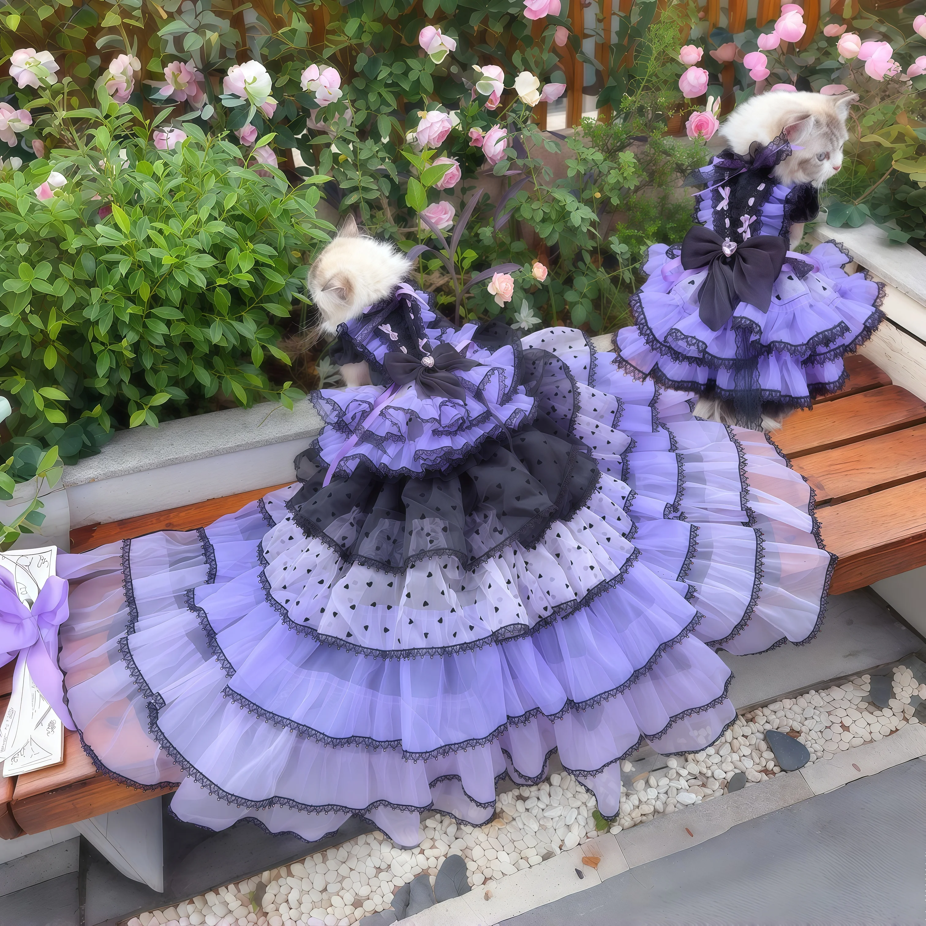 Luxury Purple Lace Princess Dress for Small Medium Dogs Handmade Long Tail Doggy Party Photography Outfit
Luxury Purple Lace Princess Dress for Small Medium Dogs Handmade Long Tail Doggy Party Photography Outfit