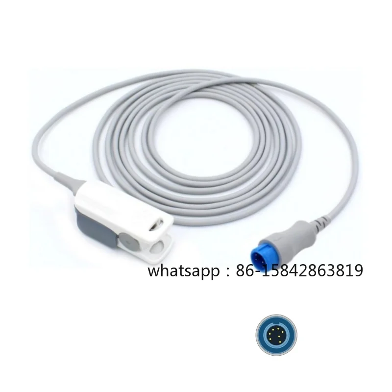 Mindray 512FLH SpO2 Sensor Adult Finger Probe 115-012807-00 Compatible, 562A SpO2 Adapter Cable for BeneView, iMEC, uMEC Series