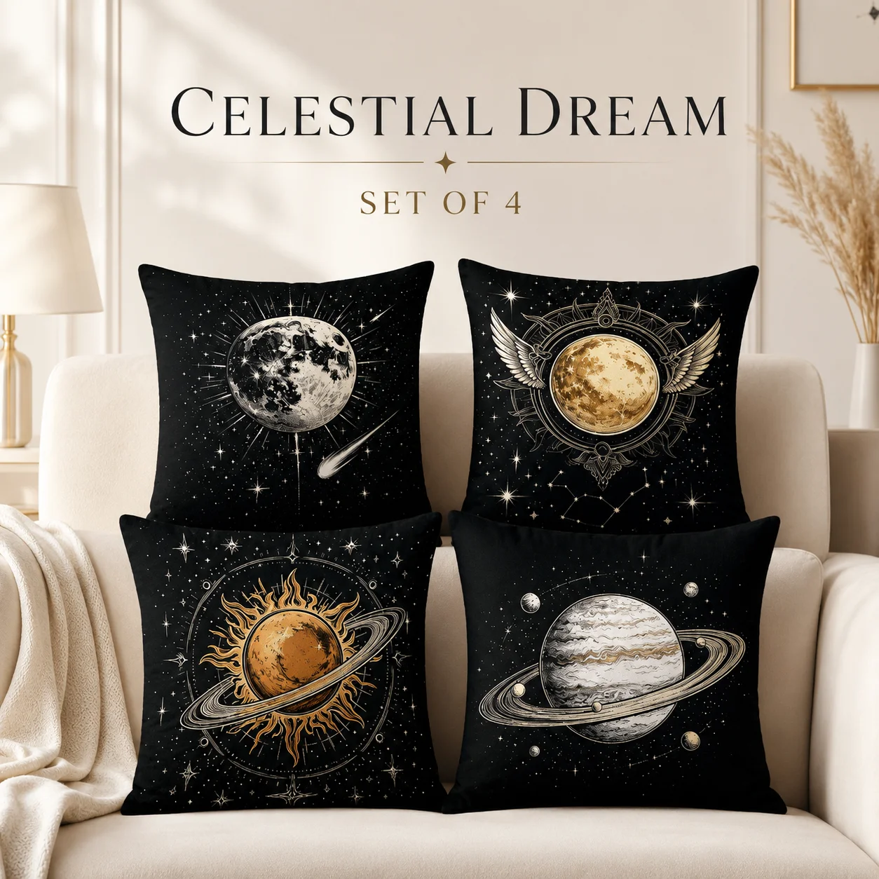 Celestial Dream 2D Flat Printed Peach Skin Cushion Covers Set Of 4 Moon Sun Planet Coussin Throw Pillow Case Room Decor Art
Celestial Dream 2D Flat Printed Peach Skin Cushion Covers Set Of 4 Moon Sun Planet Coussin Throw Pillow Case Room Decor Art