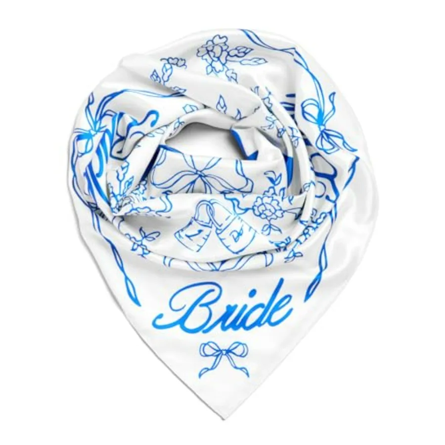 Bride Head Scarf, 27x27 in Bachelorette Bandana, Bridal Headwear, Bach Party Accessory, Bridesmaid Gift, White Wedding Handkerc
Bride Head Scarf, 27x27 in Bachelorette Bandana, Bridal Headwear, Bach Party Accessory, Bridesmaid Gift, White Wedding Handkerc