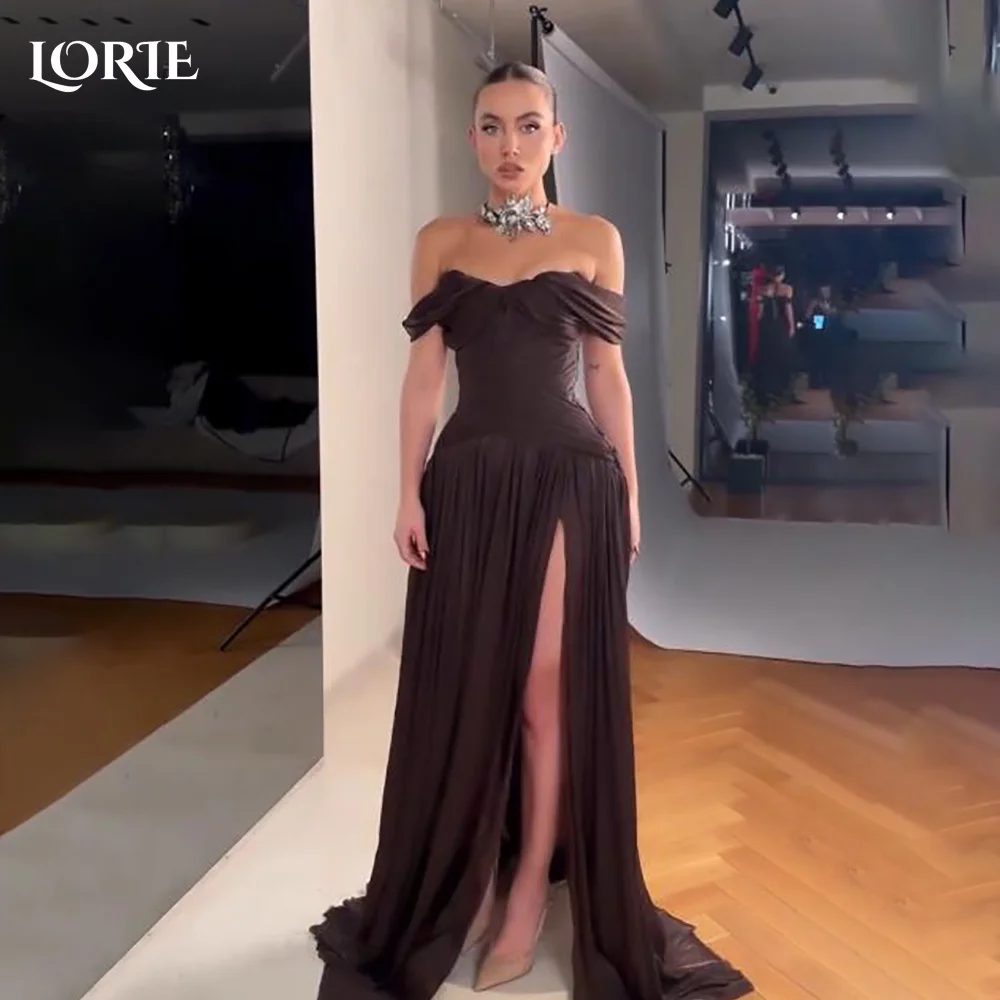 LORIE Shiny Mermaid Evening Dresses Elegant Off Shoulder Pleats Backless A-Line Arabia Prom Gown Slit Party Dresses Customized
LORIE Shiny Mermaid Evening Dresses Elegant Off Shoulder Pleats Backless A-Line Arabia Prom Gown Slit Party Dresses Customized