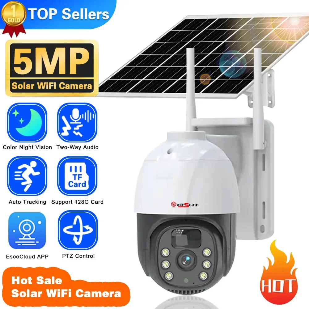 HD 5MP Smart WIFI Solar CAMERA Powered Battery IP PTZ Security Camera Two Way Audio PIR Detection Wireless Out solar CCTV 4G Cam
HD 5MP Smart WIFI Solar CAMERA Powered Battery IP PTZ Security Camera Two Way Audio PIR Detection Wireless Out solar CCTV 4G Cam