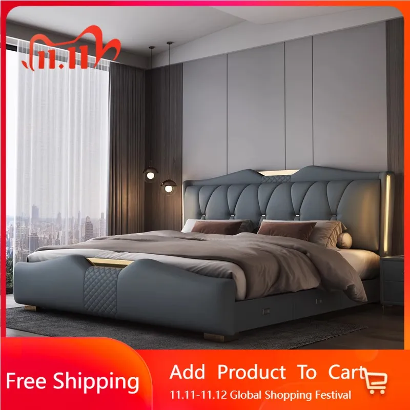 Luxury Double Bed Loft King Size Modern Sofa Massage Bed Design Princess Platform Leather Letto Matrimoniale Unique Furniture
Luxury Double Bed Loft King Size Modern Sofa Massage Bed Design Princess Platform Leather Letto Matrimoniale Unique Furniture