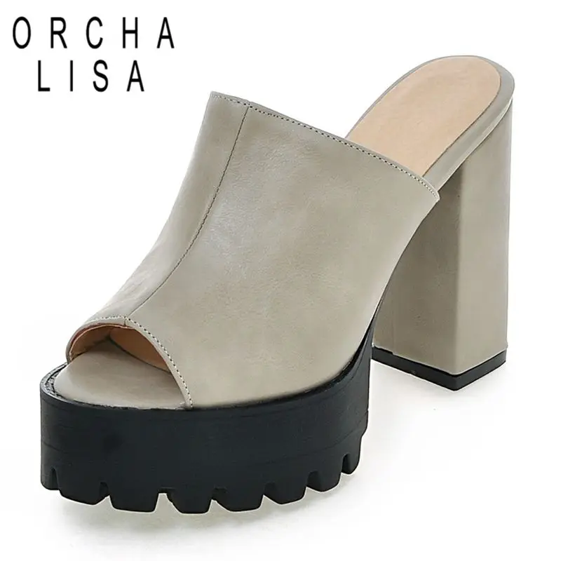 ORCHA LISA Brand Female Sandals Peep Toe Chunky High Heels 11cm Platform Hill 4cm Flock Suede Slip On Mules Big Size 41 42 43 32
ORCHA LISA Brand Female Sandals Peep Toe Chunky High Heels 11cm Platform Hill 4cm Flock Suede Slip On Mules Big Size 41 42 43 32