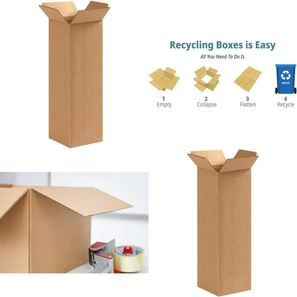50-Pack 4x4x12 Inch Corrugated Cardboard Boxes for Shipping, Packing, and Moving
50-Pack 4x4x12 Inch Corrugated Cardboard Boxes for Shipping, Packing, and Moving