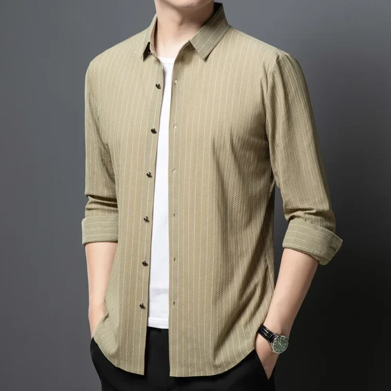 New Thick Striped Business Casual Men's Long Sleeve Shirt for Autumn, Daily Commuting To Work.M-4XL Stretchable.
New Thick Striped Business Casual Men's Long Sleeve Shirt for Autumn, Daily Commuting To Work.M-4XL Stretchable.