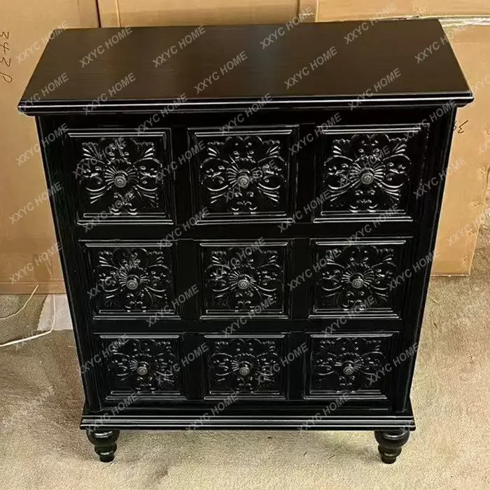 YYChest of Drawers All Solid Wood Retro Living Room Side Cabinet Storage Small Vertical Cabinet Master Bedroom Chest of D
YYChest of Drawers All Solid Wood Retro Living Room Side Cabinet Storage Small Vertical Cabinet Master Bedroom Chest of D