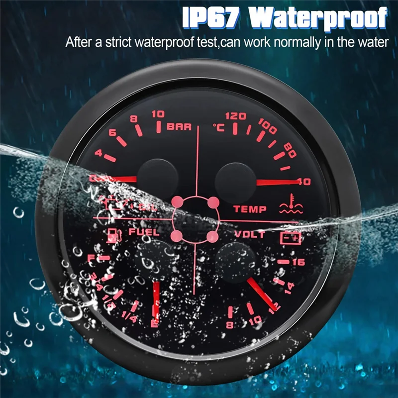 Classy-85Mm 4-In-1 Multifunction Gauge With 0-190Ohms/240-33Ohms Fuel Level Gauge Water Temp Oil Press Voltmeter
Classy-85Mm 4-In-1 Multifunction Gauge With 0-190Ohms/240-33Ohms Fuel Level Gauge Water Temp Oil Press Voltmeter