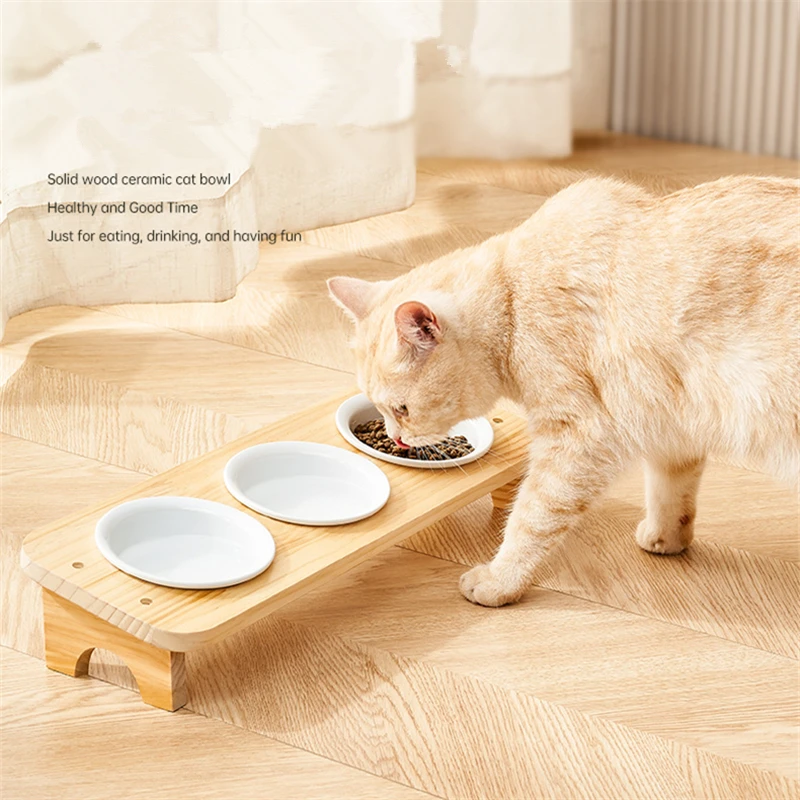 Ceramic Cat Food Water Bowls with Wooden Stand Elevated Double Feeder for Cats Small Dogs Anti-Slip Pet Bowls
Ceramic Cat Food Water Bowls with Wooden Stand Elevated Double Feeder for Cats Small Dogs Anti-Slip Pet Bowls