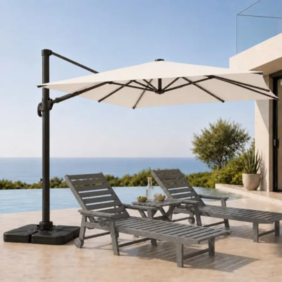 Cantilever Patio Umbrella, Large Square Outdoor Offset Umbrella with Aluminum Pole, 360-degree Rotation for Garden, Deck, Pool
Cantilever Patio Umbrella, Large Square Outdoor Offset Umbrella with Aluminum Pole, 360-degree Rotation for Garden, Deck, Pool