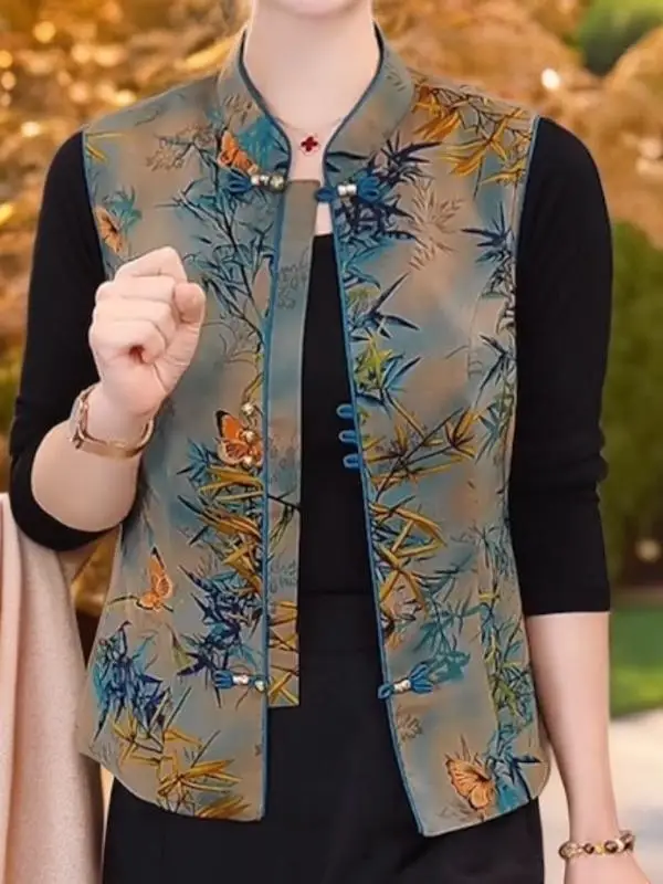 Elegant Retro Button up Single Layer Vest Jacket Women's Fashion Middle Age Mom Outerwear Spring Summer New Chinese Style
Elegant Retro Button up Single Layer Vest Jacket Women's Fashion Middle Age Mom Outerwear Spring Summer New Chinese Style
