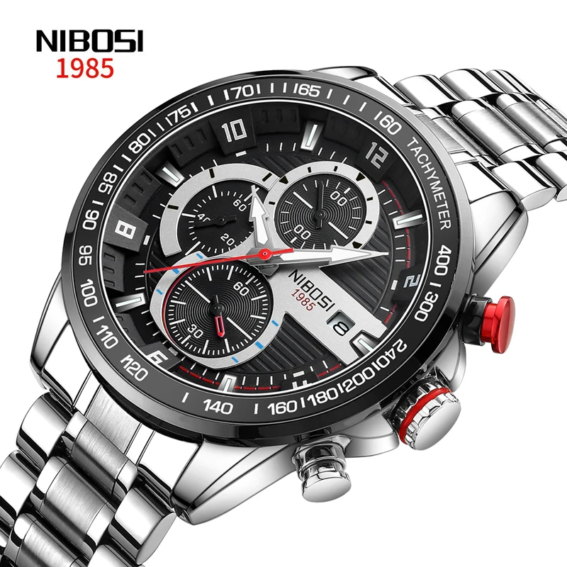 NIBOSI Brand New Sport Chronograph Quartz Watch for Men Stainless Steel Waterproof Luminous Fashion Men Watch Relogio Masculino
NIBOSI Brand New Sport Chronograph Quartz Watch for Men Stainless Steel Waterproof Luminous Fashion Men Watch Relogio Masculino
