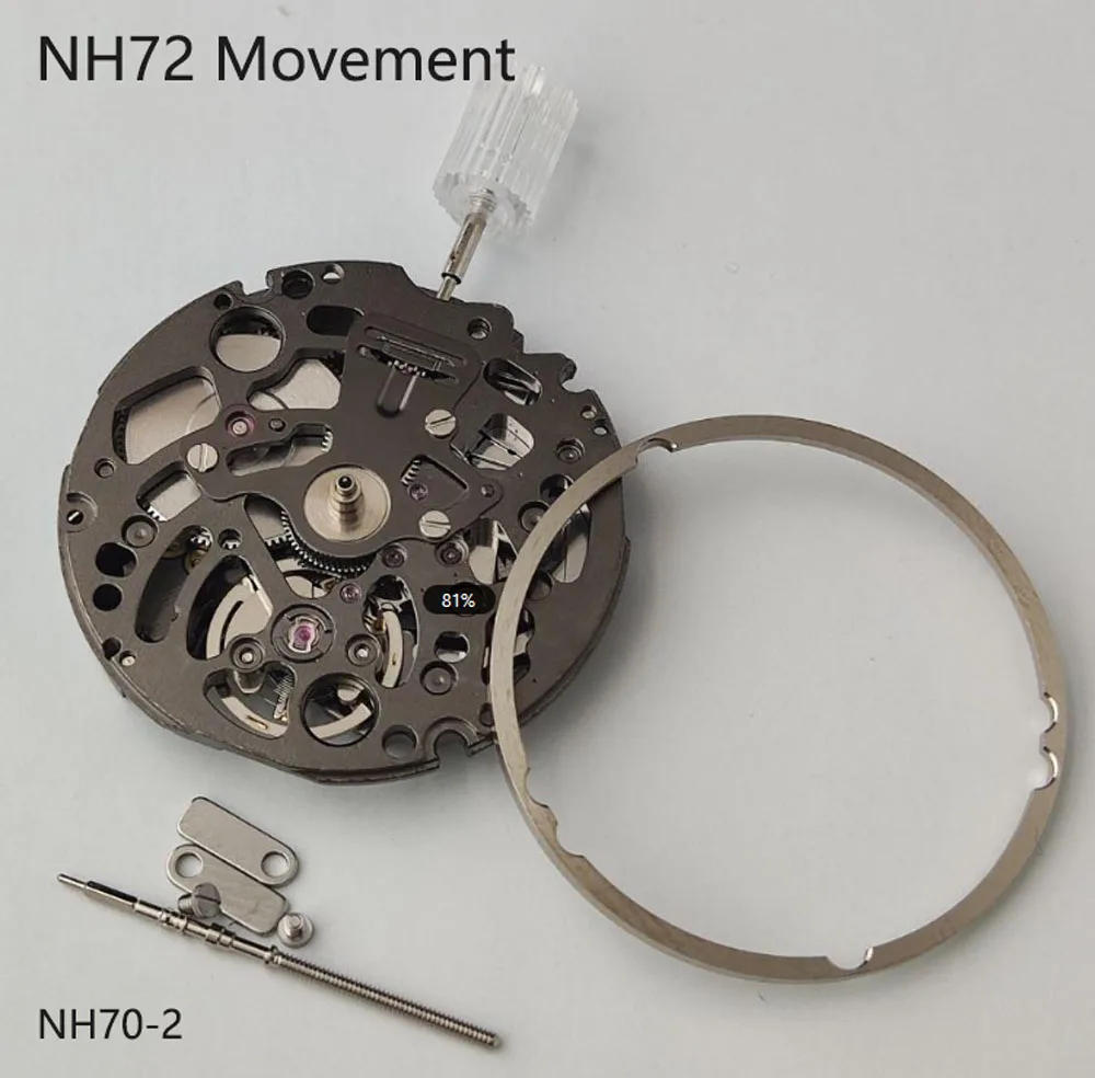 Japan NH70/NH72 movement skeleton movement with 24 jewelry and Geneva stripes rotor high accuracy automatic mechanical movement
Japan NH70/NH72 movement skeleton movement with 24 jewelry and Geneva stripes rotor high accuracy automatic mechanical movement