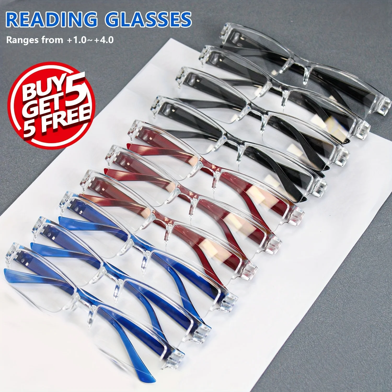 10Pcs ultra-light Japanese popular reading glasses, one-piece multi-pair universal reading glasses for the elderly, family combination portable enlarged glasses
10Pcs ultra-light Japanese popular reading glasses, one-piece multi-pair universal reading glasses for the elderly, family combination portable enlarged glasses