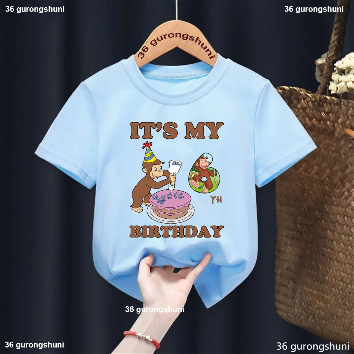 It'S My 6th Birthday Curious George Graphic Printed Tshirt Girls/Boys Happy Birthday Gift Party Kids Clothes Monkey Tops T-Shirt
It'S My 6th Birthday Curious George Graphic Printed Tshirt Girls/Boys Happy Birthday Gift Party Kids Clothes Monkey Tops T-Shirt