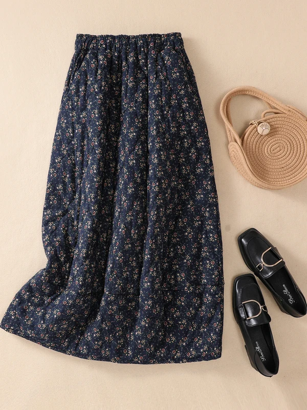 Retro Floral Cotton f Skirt High Waist Thiened Autumn Winter plus Size Women's A-Line Midi Skirt Slimming Effect
Retro Floral Cotton f Skirt High Waist Thiened Autumn Winter plus Size Women's A-Line Midi Skirt Slimming Effect