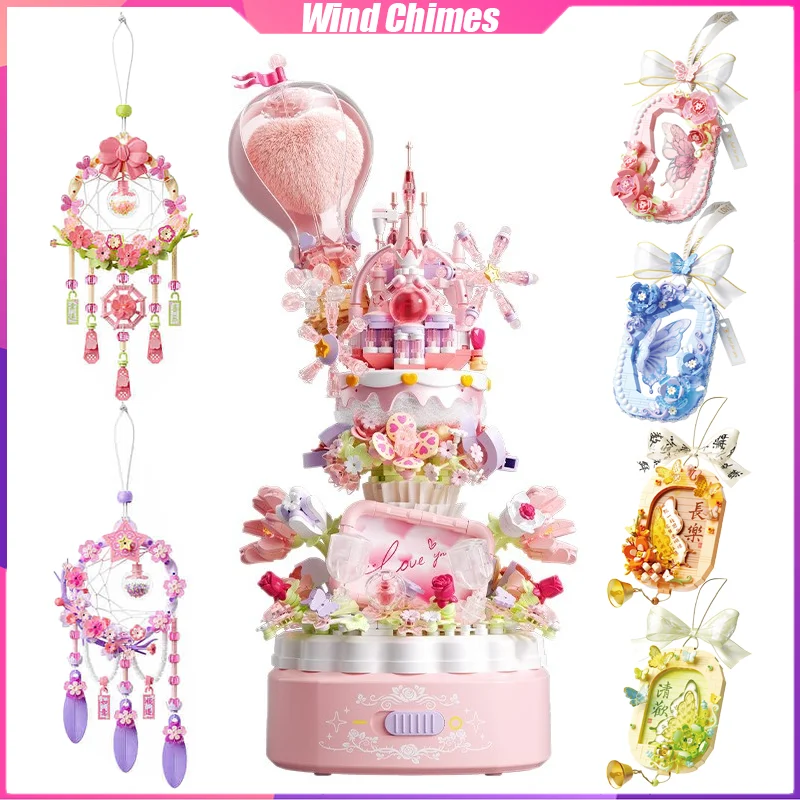 Wind Chimes Building Blocks Bag Pendant Balloon Music Box Desktop Decoration Puzzle Assembling Model Toy Birthday Gift for Girls
Wind Chimes Building Blocks Bag Pendant Balloon Music Box Desktop Decoration Puzzle Assembling Model Toy Birthday Gift for Girls