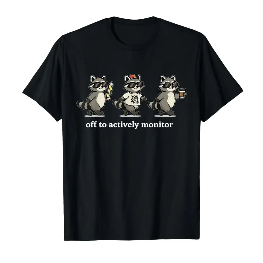 Off to Actively Monitor Teacher Testing Day Raccoon Funny T-shirt For Men Women 100% Cotton T Shirts Short Sleeve Tops 0413-2
Off to Actively Monitor Teacher Testing Day Raccoon Funny T-shirt For Men Women 100% Cotton T Shirts Short Sleeve Tops 0413-2