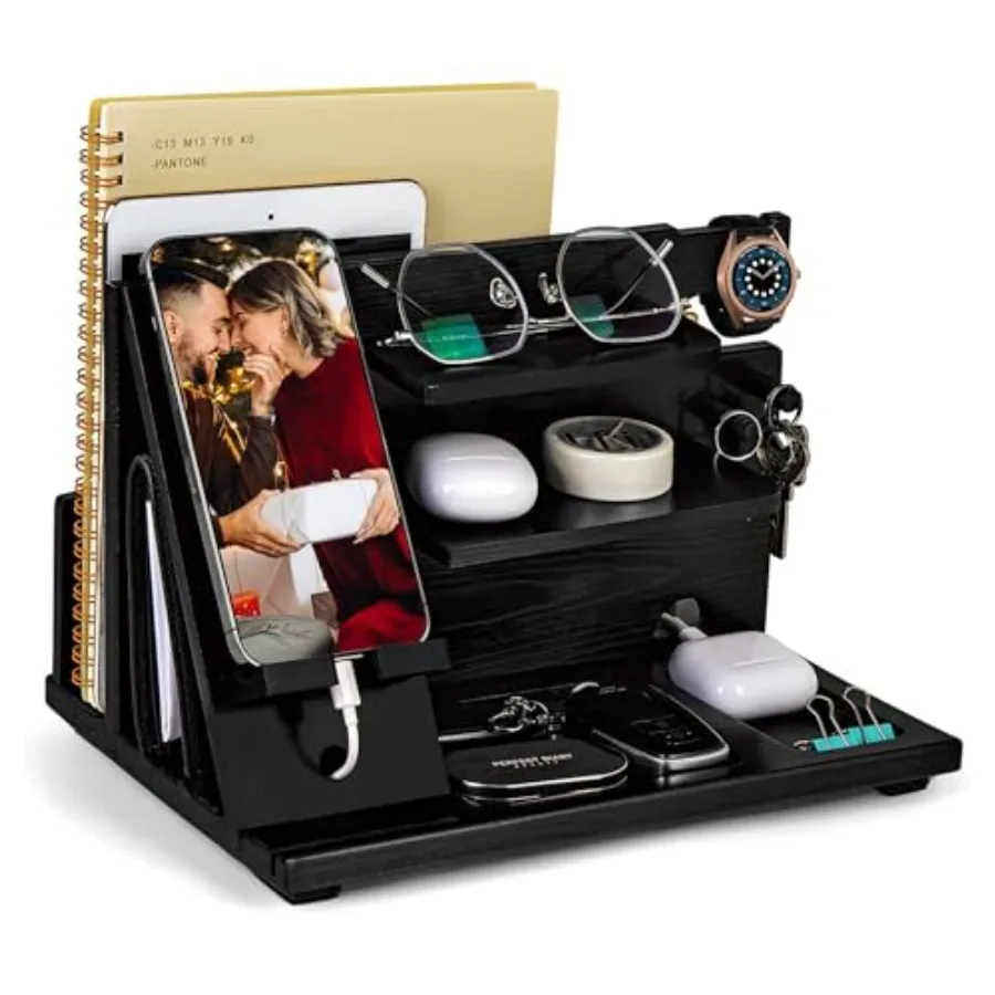 Wood Phone Docking Station Gifts for Men Nightstand Organizer Wood for Phone Tablet Earphones Watch Wallet Rings Pens Keys Note
Wood Phone Docking Station Gifts for Men Nightstand Organizer Wood for Phone Tablet Earphones Watch Wallet Rings Pens Keys Note
