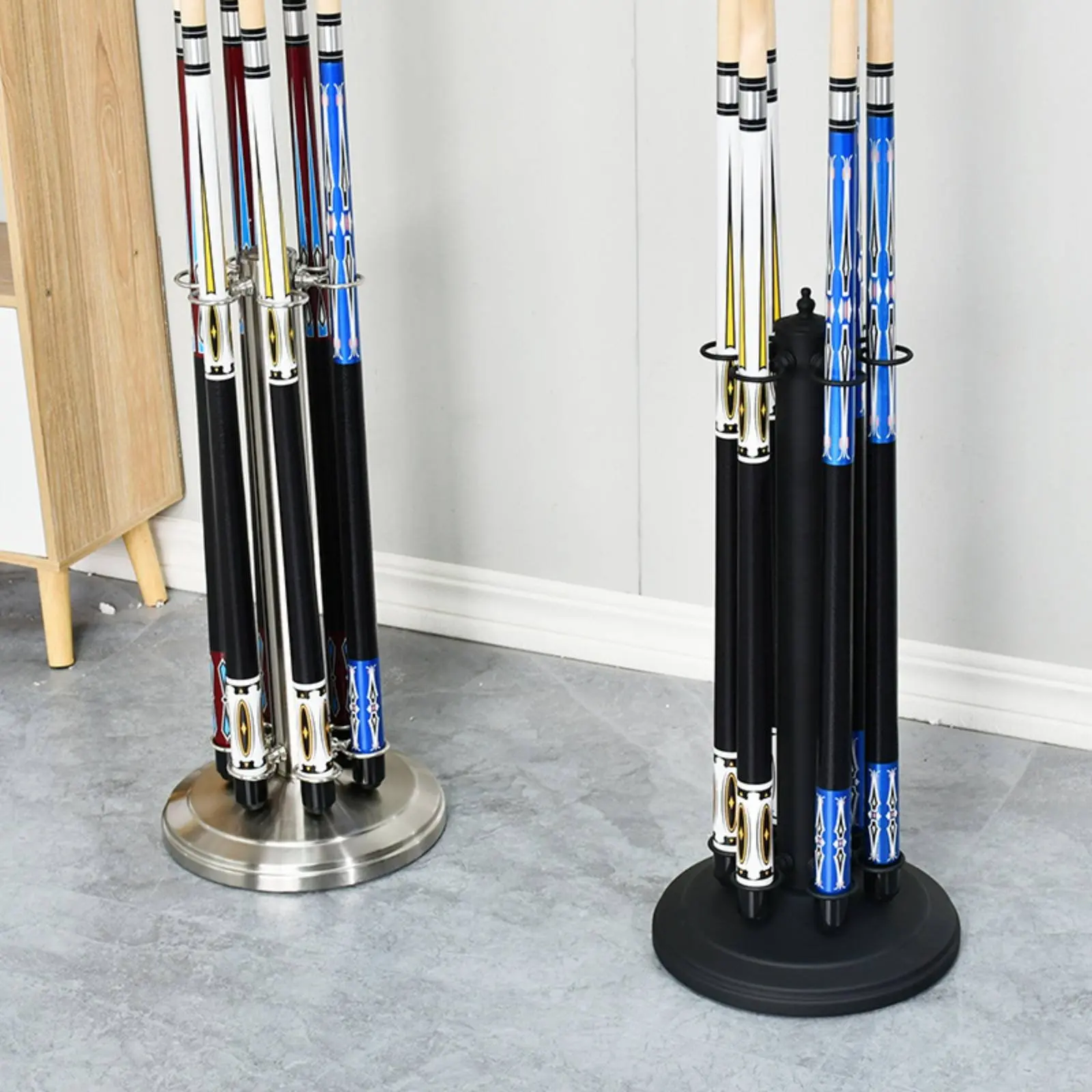 6 Hole Cue Rack Stable Base Floor Cue Rack Game Room Gear Polished Loop Design Sports Storage Space Saving
6 Hole Cue Rack Stable Base Floor Cue Rack Game Room Gear Polished Loop Design Sports Storage Space Saving