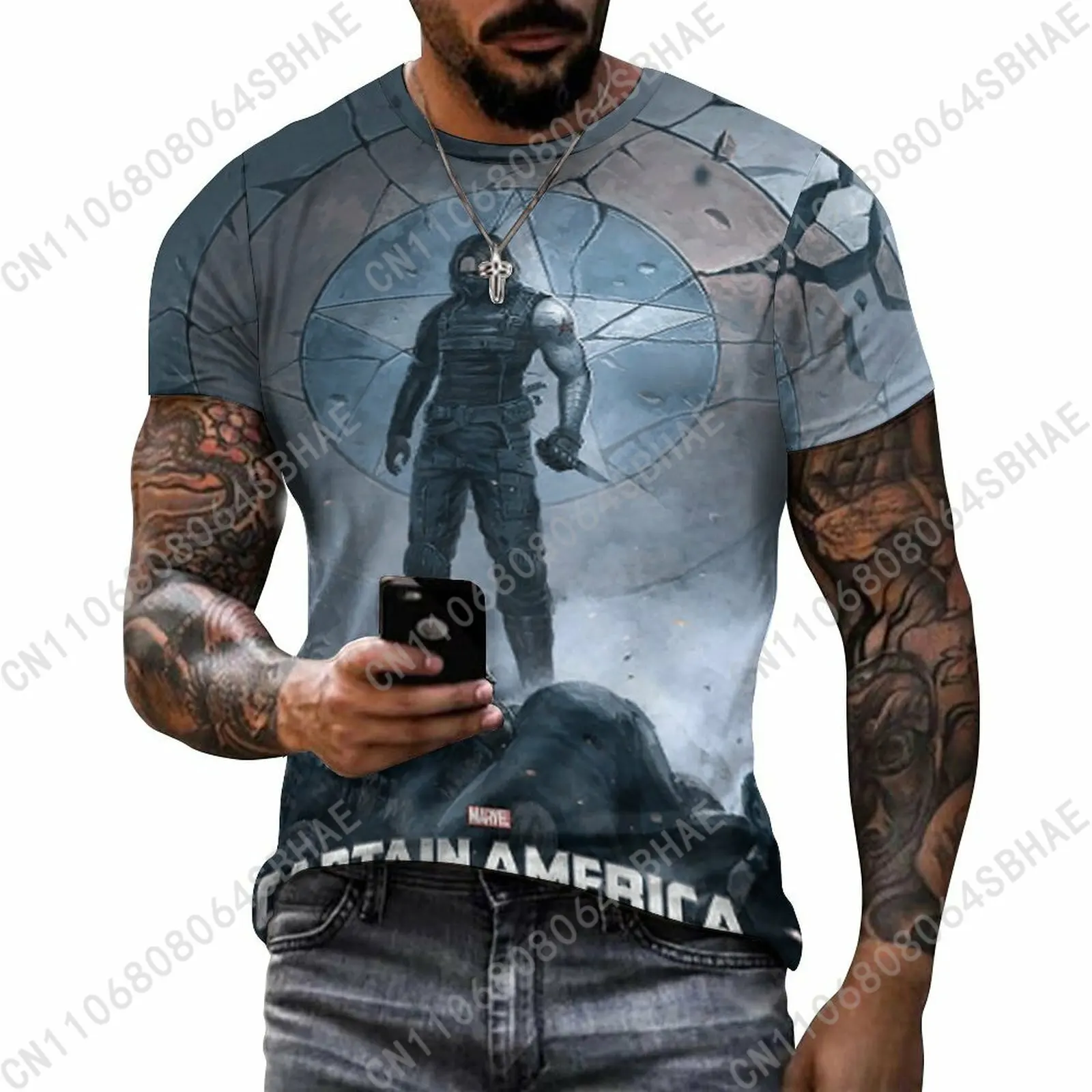 Marvel Bucky Barnes Custom Pattern Men's Cotton T-Shirt Short Sleeve Tee Men Tops Personalized Tshirt Summer Cosplay
Marvel Bucky Barnes Custom Pattern Men's Cotton T-Shirt Short Sleeve Tee Men Tops Personalized Tshirt Summer Cosplay