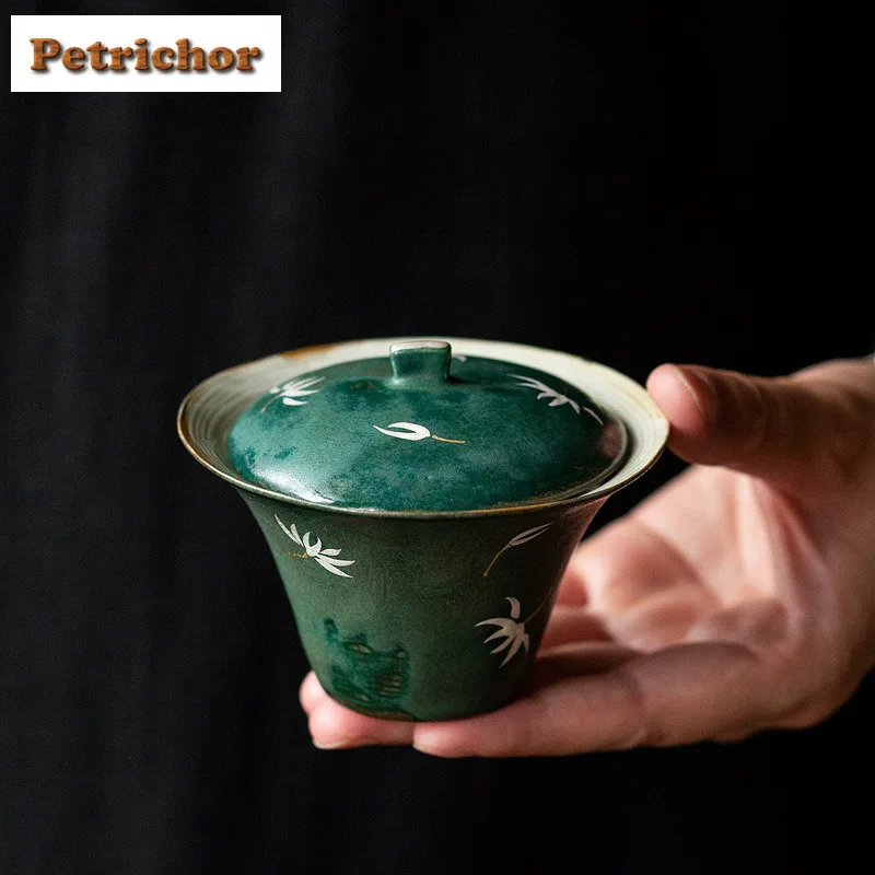 100ml Hand Painted Green Glazed Orchid Gaiwan Antique Tea Tureen Tea Bowl With Lid Kit Tea Making Cover Bowl Tea Items Ornaments
100ml Hand Painted Green Glazed Orchid Gaiwan Antique Tea Tureen Tea Bowl With Lid Kit Tea Making Cover Bowl Tea Items Ornaments