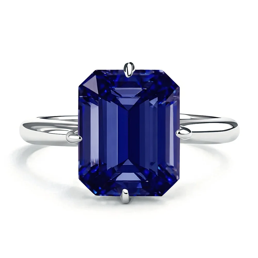 New S925 silver faux tanzanite sapphire ring women's light luxury design 8x10m rectangular high carbon diamond ring
New S925 silver faux tanzanite sapphire ring women's light luxury design 8x10m rectangular high carbon diamond ring
