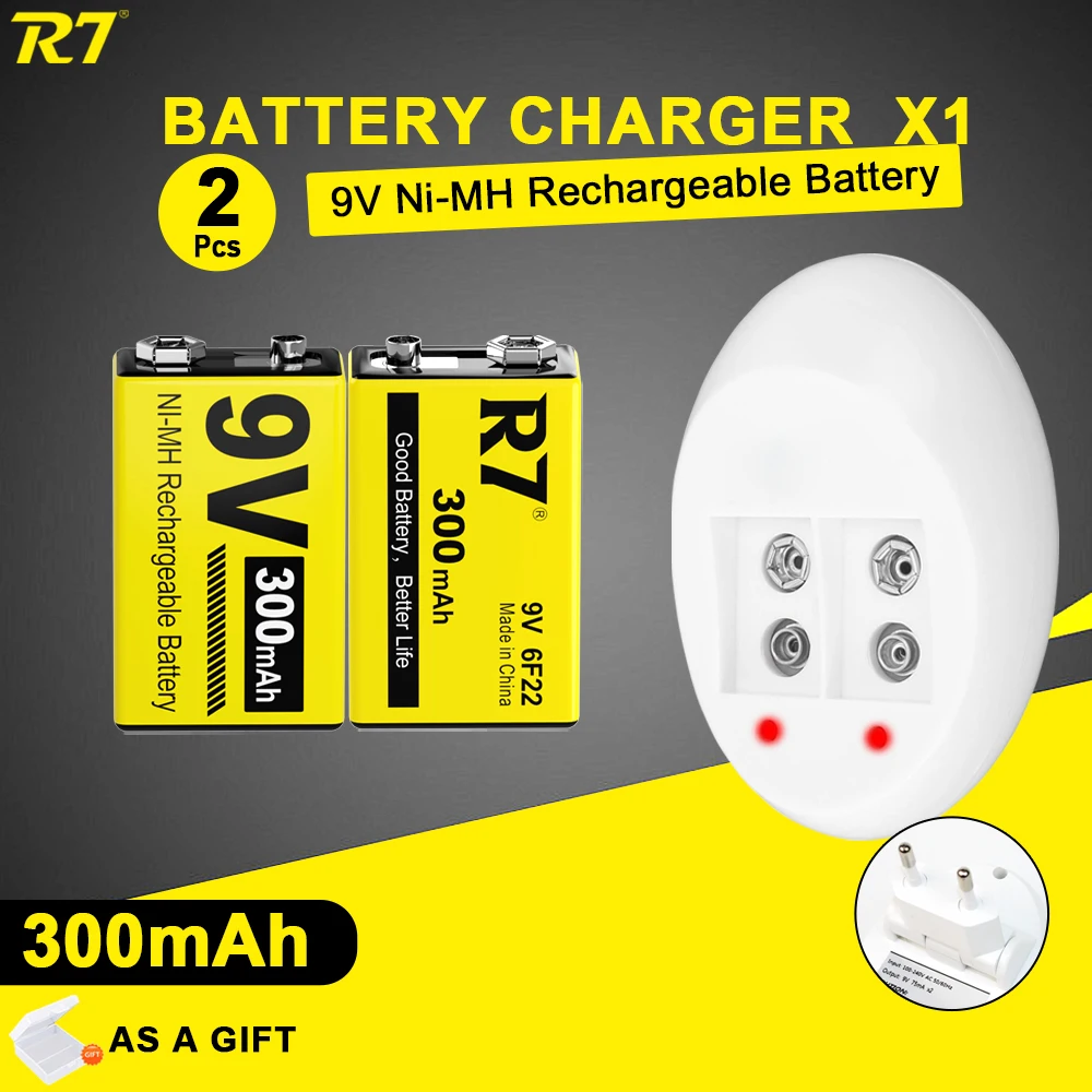 9V Ni-MH Rechargeable Battery 6F22 9V Crown Battery For Multimeter electric guitar Microphone+ 9V Ni-MH Battery Charger
9V Ni-MH Rechargeable Battery 6F22 9V Crown Battery For Multimeter electric guitar Microphone+ 9V Ni-MH Battery Charger