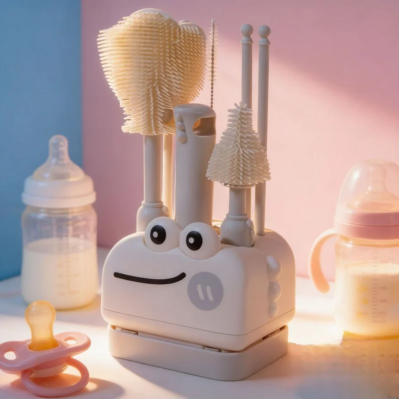 Baby portable nipple bottle cleaner for newborns. Specialized baby bottle cleaning brush. Silicone cleaning and drying kit. Set.
Baby portable nipple bottle cleaner for newborns. Specialized baby bottle cleaning brush. Silicone cleaning and drying kit. Set.