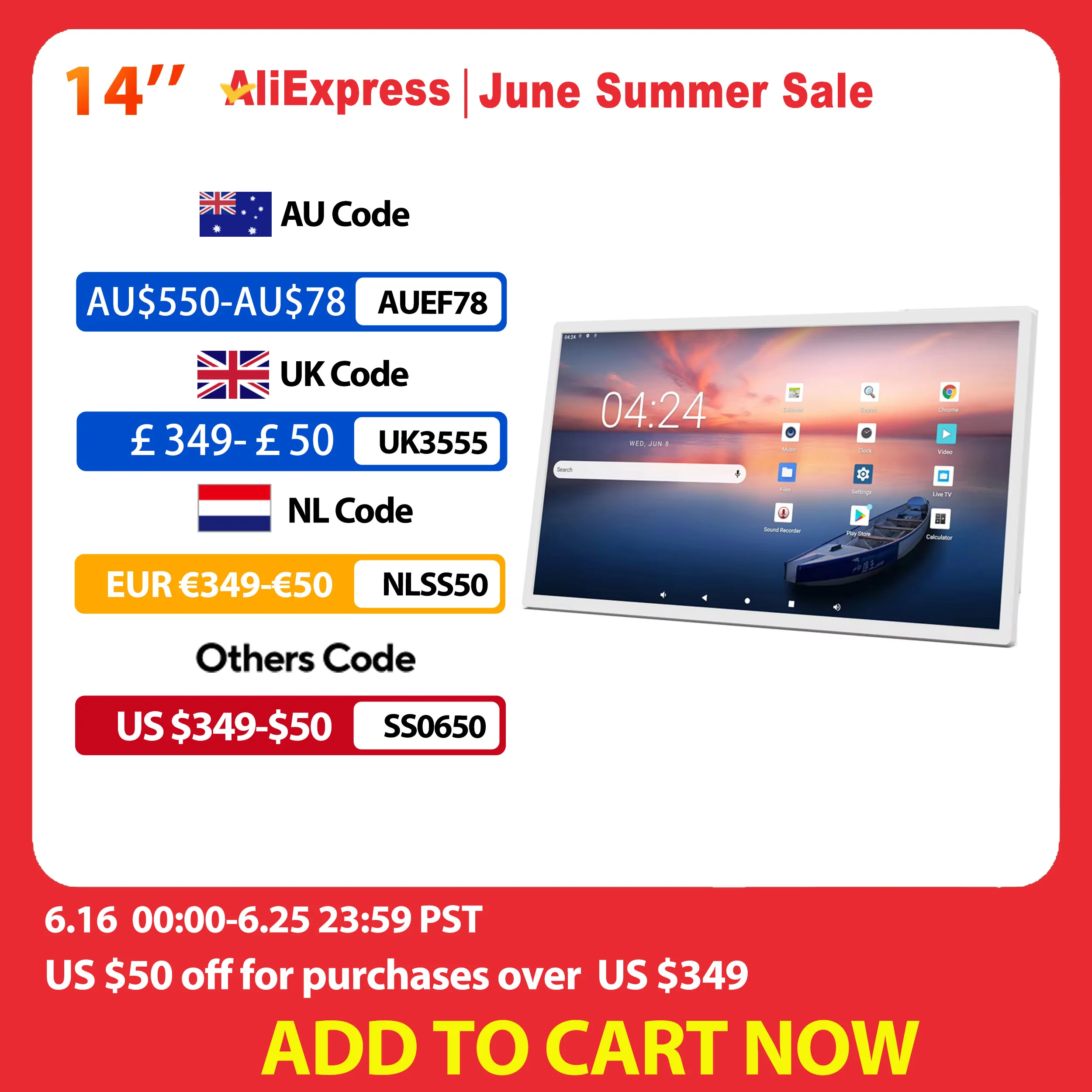Android 14 8-Core Ultra-Thin Digitial Signage 14 Inch Touch Screen, Wall-Mounted Embedded HDMI IN Display, POE Google Calender
Android 14 8-Core Ultra-Thin Digitial Signage 14 Inch Touch Screen, Wall-Mounted Embedded HDMI IN Display, POE Google Calender