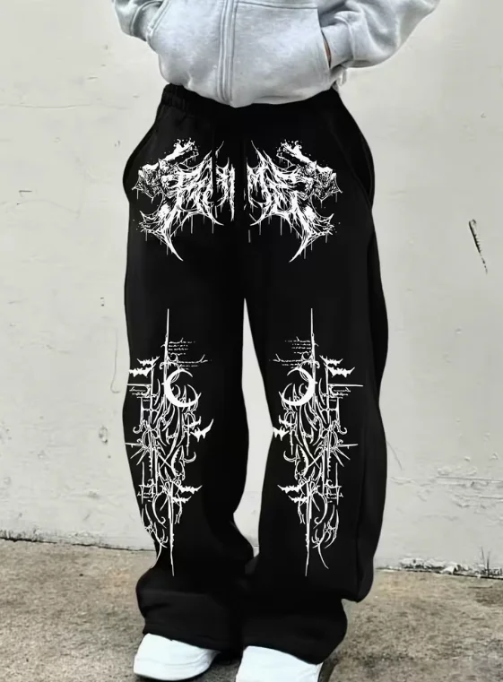 2026 Gothic Pattern 3D Black Sports Pants for Men and Women, Dark Aesthetics Gothic Loose Wide Leg Pants, Street Casual Pants
2026 Gothic Pattern 3D Black Sports Pants for Men and Women, Dark Aesthetics Gothic Loose Wide Leg Pants, Street Casual Pants