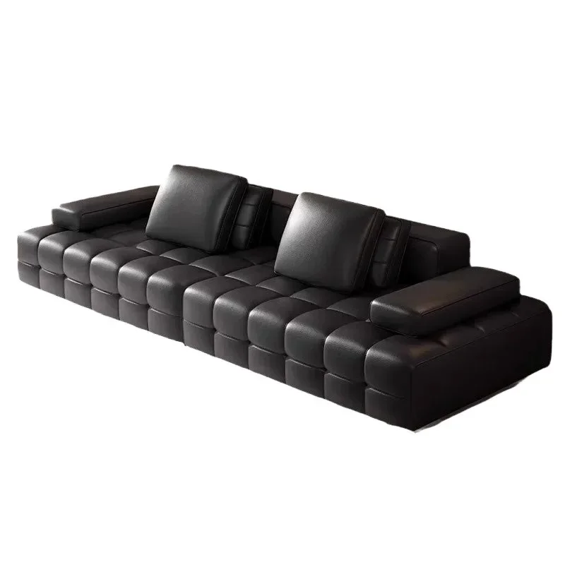 Italian minimalist first-layer cowhide sofa luxury living room leather sofa straight row of people
Italian minimalist first-layer cowhide sofa luxury living room leather sofa straight row of people