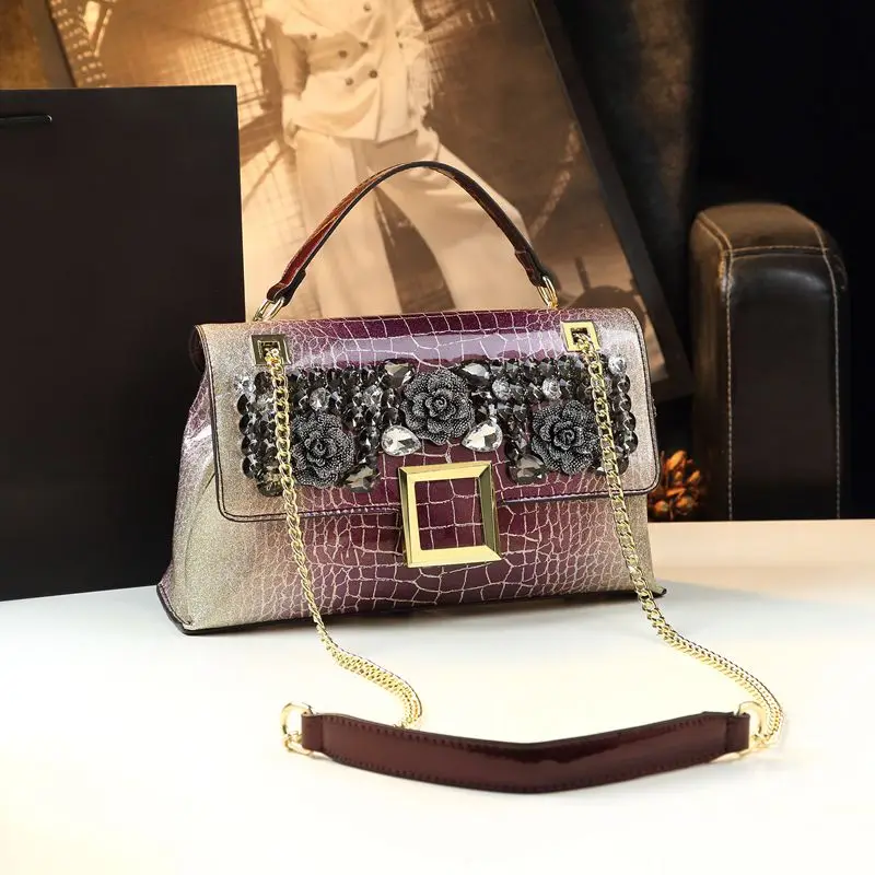 Genuine Leather Women's Bag 2025 New Single Shoulder Crossbody Bag Evening Handbags Fashion Diamonds Ladies Mom Underarm Bags
Genuine Leather Women's Bag 2025 New Single Shoulder Crossbody Bag Evening Handbags Fashion Diamonds Ladies Mom Underarm Bags