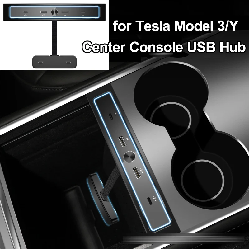 For Tesla Model 3 /Y Center Console USB Hub 27W Quick Charger Type-c Docking Extension Station Splitter Connector with Light
For Tesla Model 3 /Y Center Console USB Hub 27W Quick Charger Type-c Docking Extension Station Splitter Connector with Light