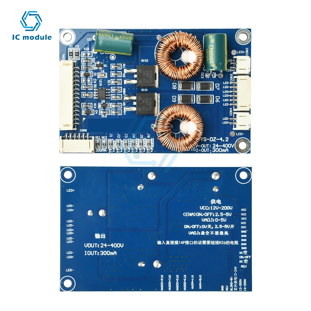 Universal LED TV Backlight Constant Current Boost Board for 32-100 Inch LCD LED Strips, High Voltage Driver Board
Universal LED TV Backlight Constant Current Boost Board for 32-100 Inch LCD LED Strips, High Voltage Driver Board
