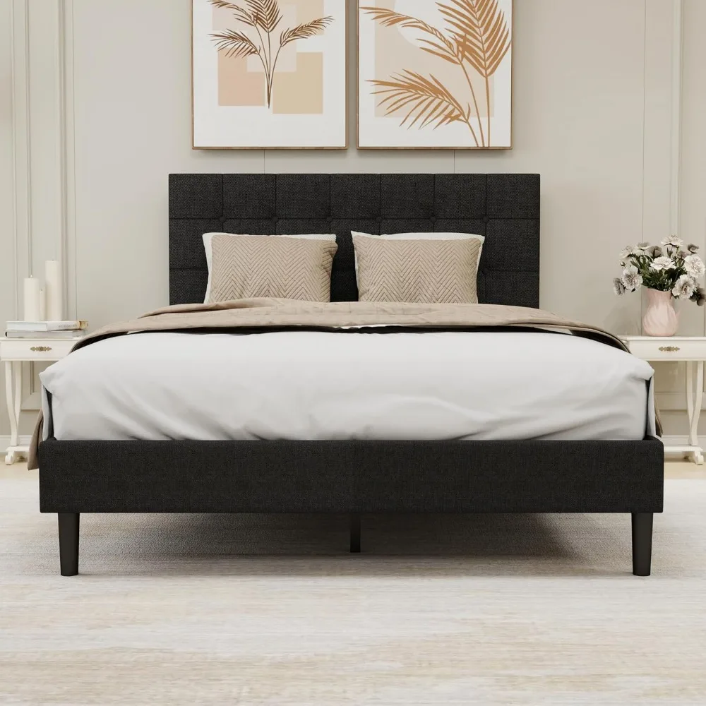 Zoophyter Upholstered Platform Bed Frame Full Size with Button Tufted Linen Headboard Easy Assembly No Box Spring Needed Black
Zoophyter Upholstered Platform Bed Frame Full Size with Button Tufted Linen Headboard Easy Assembly No Box Spring Needed Black