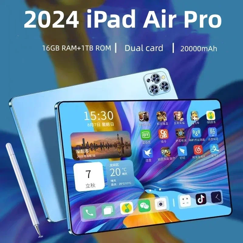 New Pad Air Pro 5G Tablet 11inch HD 4K Android 13 Snapdrago 870 16GB+1TB 20000mAh 5G Dual SIM Call Bluetooth WiFi GPS Tablet PC
New Pad Air Pro 5G Tablet 11inch HD 4K Android 13 Snapdrago 870 16GB+1TB 20000mAh 5G Dual SIM Call Bluetooth WiFi GPS Tablet PC