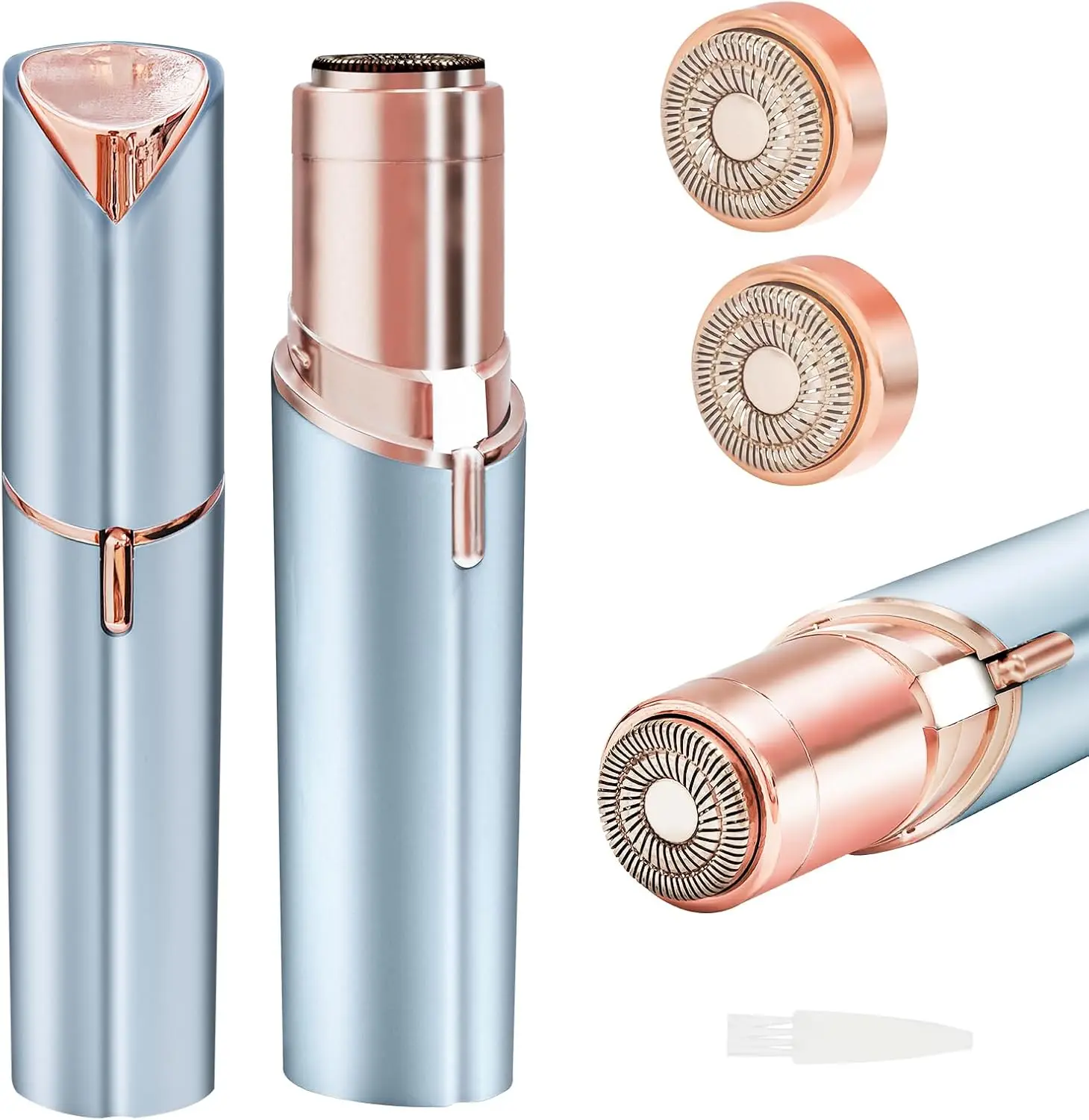 Electric Rechargeable Face Shaver for Women, Painless Trimmer for Peach Fuzz, Lip & Chin with 2 Replacement Heads (Blue)
Electric Rechargeable Face Shaver for Women, Painless Trimmer for Peach Fuzz, Lip & Chin with 2 Replacement Heads (Blue)